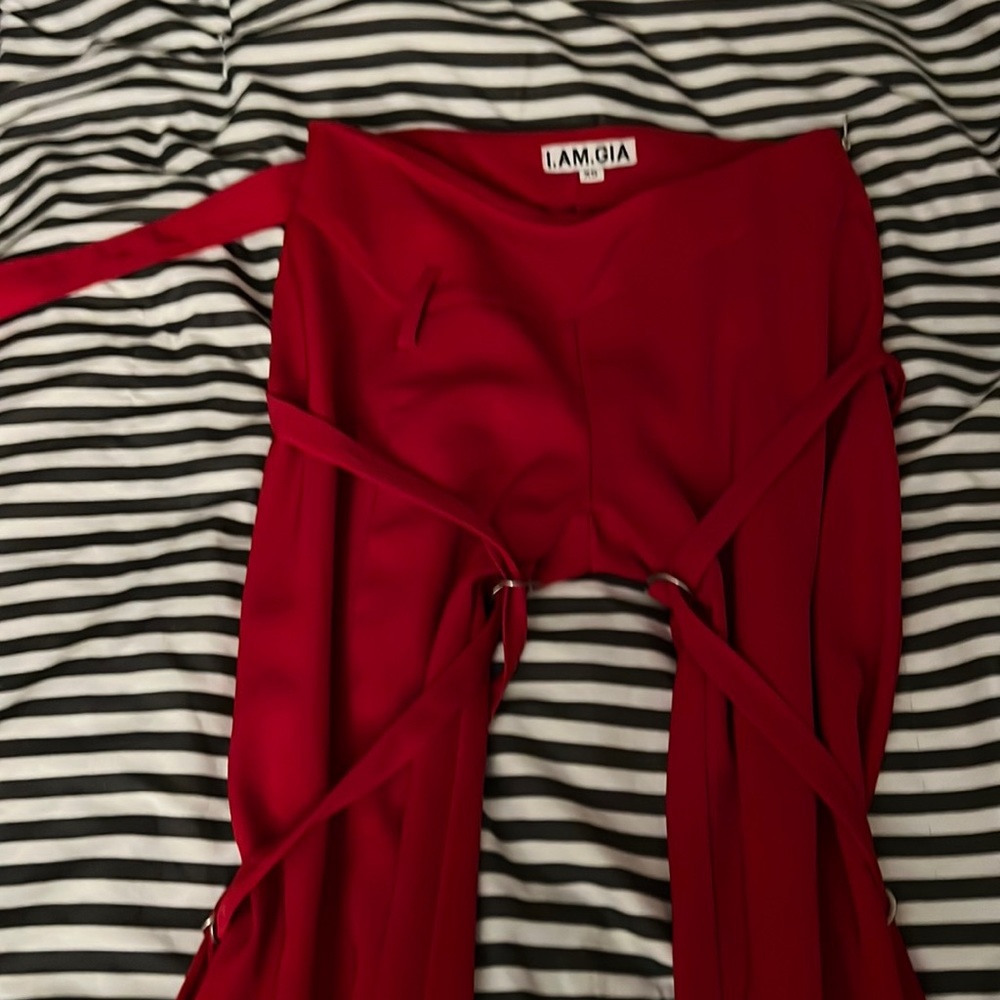 I.AM.GIA RED STRAP PANT